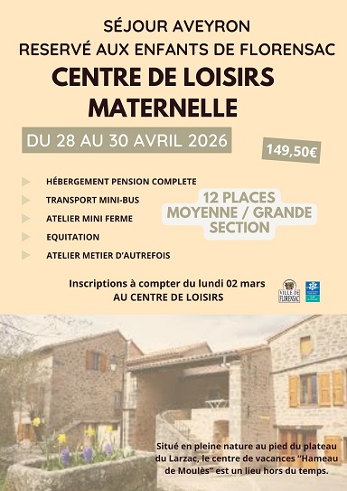 Séjour maternelle, AVEYRON