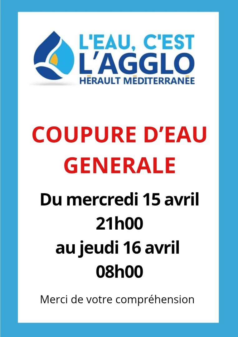 COUPURE D'EAU GENERALE